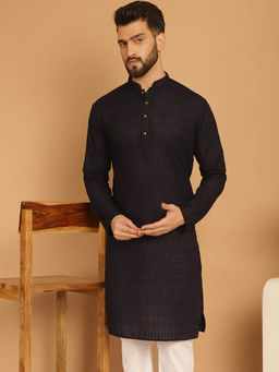 Treemoda - Black Chikankari Embroidered Kurta