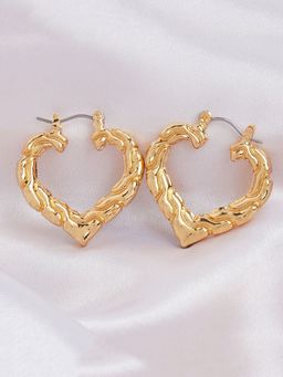Lilly & Sparkle - Gold-Plated Heart Shaped Hoop Earrings