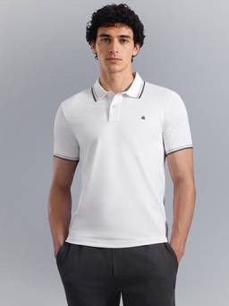 United Colors of Benetton - Relaxed Fit Triblend Tipping Pique Polo T-Shirt
