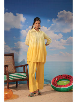 Scakhi - Yellow Cotton Solid Co-ord Set