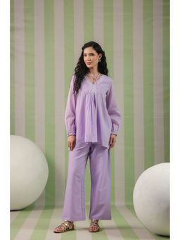 Scakhi - Lavender Solid Mul Cotton Co-ord Set