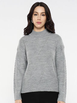 RAREISM - Apole Primary Grey Regular Plain Sweater