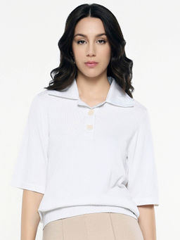 RAREISM - Bene Primary White Relaxed Plain Top