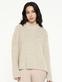 RAREISM - Danicata Primary Beige Relaxed Plain Sweater