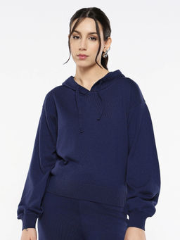 RAREISM - Finnet T Primary Navy Relaxed Plain Sweater