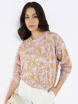 RAREISM - Moon Light Lavender Relaxed Abstract Sweater
