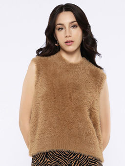 RAREISM - Sielo Dark Beige Relaxed Plain Sweater