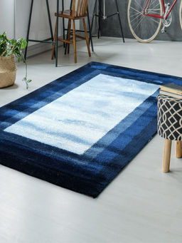 Saral Home - Blue Microfiber Carpet -180x270 cm