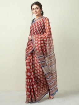 Fabindia - Cotton Silk Bagru Print Sari