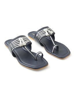 Chaal Chalan - Laila Navy Blue Kolhapuris