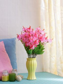 Fourwalls - Artificial Beautiful Decorations Habicius Flower Bunches (48 cm Tall, Set of 2, Pink)