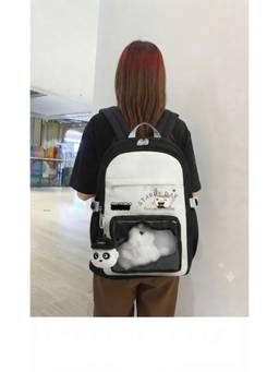 WALSON - Black Korean Kawaii Water Resistant Stylish Backpack