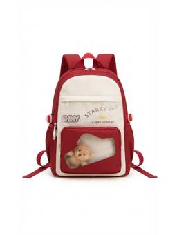 WALSON - Red Korean Kawaii Water Resistant Stylish Backpack