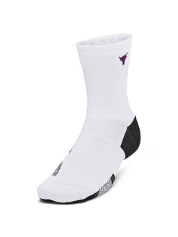 Under Armour - Unisex White Project Rock Armour Dry Playmaker Mid Socks