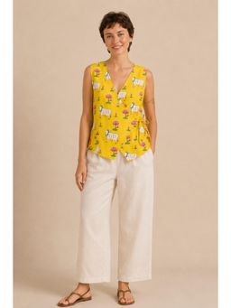 The NARI by SUGERCANDY - Pichwai Print Yellow Top