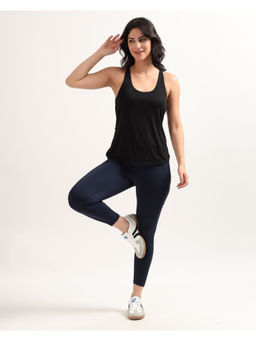 RYZ - Swoosh Padded Cross Back Wrap Black Tank Top