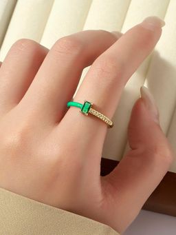 Salty - Chroma Sparkle Adjustable Ring - Green