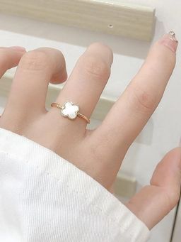 Salty - White Clover Gold Adjustable Ring
