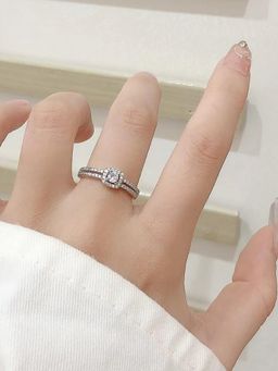 Salty - Zale Solitaire Silver Adjustable Ring