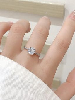 Salty - Cora Solitaire Silver Adjustable Ring