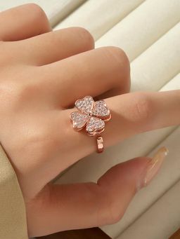 Salty - Sariah Spinner Floral Rose Gold Adjustable Ring
