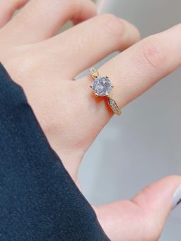 Salty - Gold-Tone Engagement Adjustable Ring