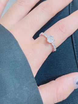 Salty - Silver Diamond Adjustable Ring
