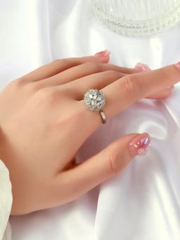 Salty - Glitter Grace Adjustable Ring-Silver