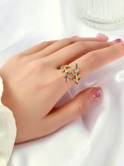 Salty - Orbit Leaf Diamond Adjustable Ring