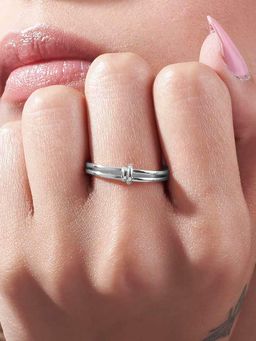 Salty - Interlinked Silver Adjustable Ring