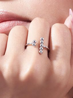 Salty - The Matching Dots Silver Adjustable Ring