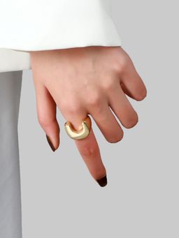 Salty - Moon Bend Golden Adjustable Ring