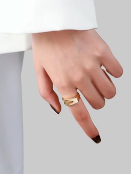 Salty - Golden Signet Adjustable Ring