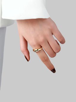 Salty - Molten Wave Golden Adjustable Ring