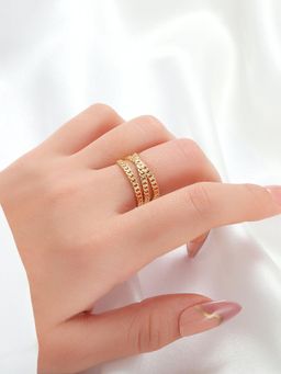 Salty - Golden Link Duo Adjustable Ring