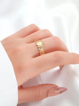 Salty - Golden Coin Charm Adjustable Ring