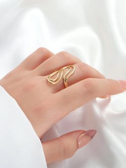 Salty - Golden Wave Wrap Adjustable Ring