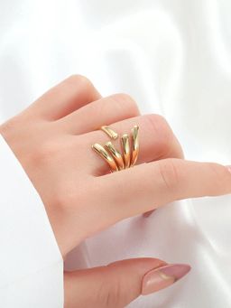 Salty - Golden Cascade Statement Adjustable Ring