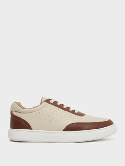 Styli - Men Colorblocked Lace Up Sneakers - Beige
