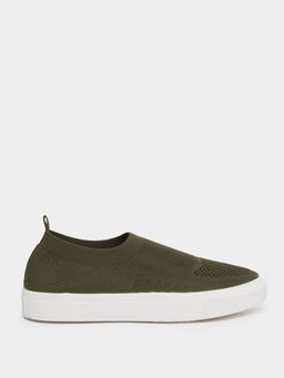 Styli - Men Slip on Casual Sneakers - Olive