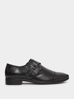 Styli - Men Black Buckle-Detailed Monk Straps - Black