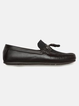 Tommy Hilfiger - Solid Brown Leather Moccasins - Brown