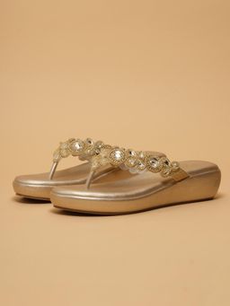 ERIDANI - Riyana Gold Festive Flatforms