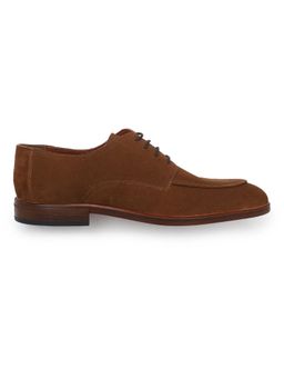 Tommy Hilfiger - Solid Brown Suede Blucher Derbies - Brown