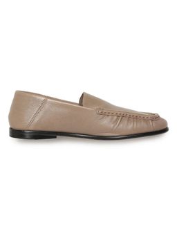 Tommy Hilfiger - Solid Beige Leather Loafers - Beige