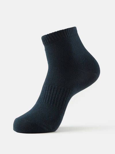 7106 Men Cotton Elastane Ankle Length Socks - Black