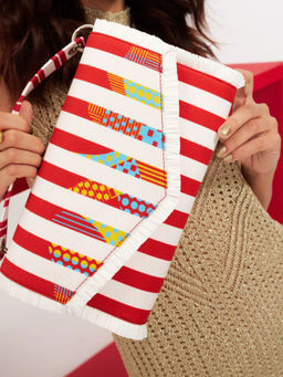 ETCETERA - Red N White Candy Etc Envelope Clutch