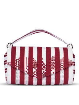ETCETERA - Red And White Studded Etc Envelope Clutch