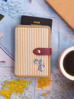 ETCETERA - Unisex Stripe Right Jetset Passport Case - Hot Chillies