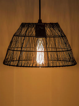 Homesake - Hanging Pendant Light Wire Shade Black